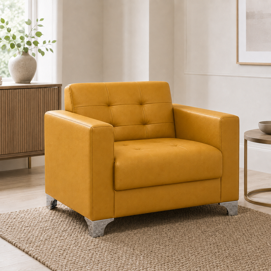 Nest 3+2+1 Sofa Set, 1 seater, yellow, room view