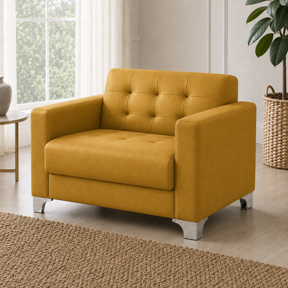 Nest 3+2+1 Sofa Set, 1 seater, yellow, detail view