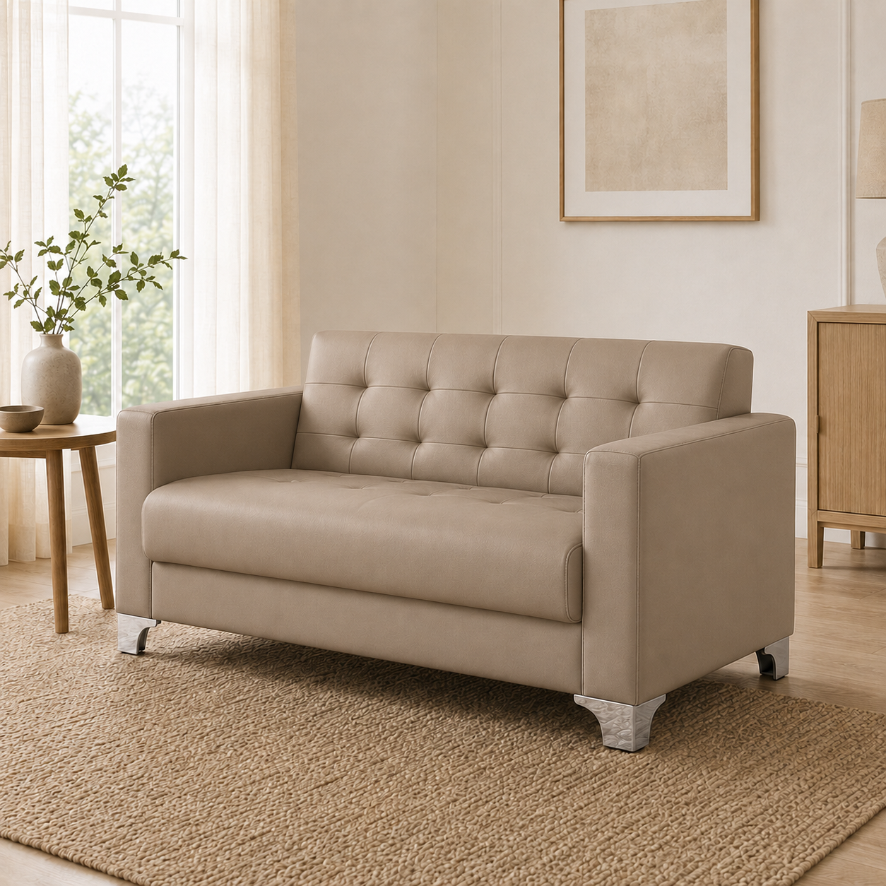 Nest 3+2+1 Sofa Set, 2 seater, beige, room view