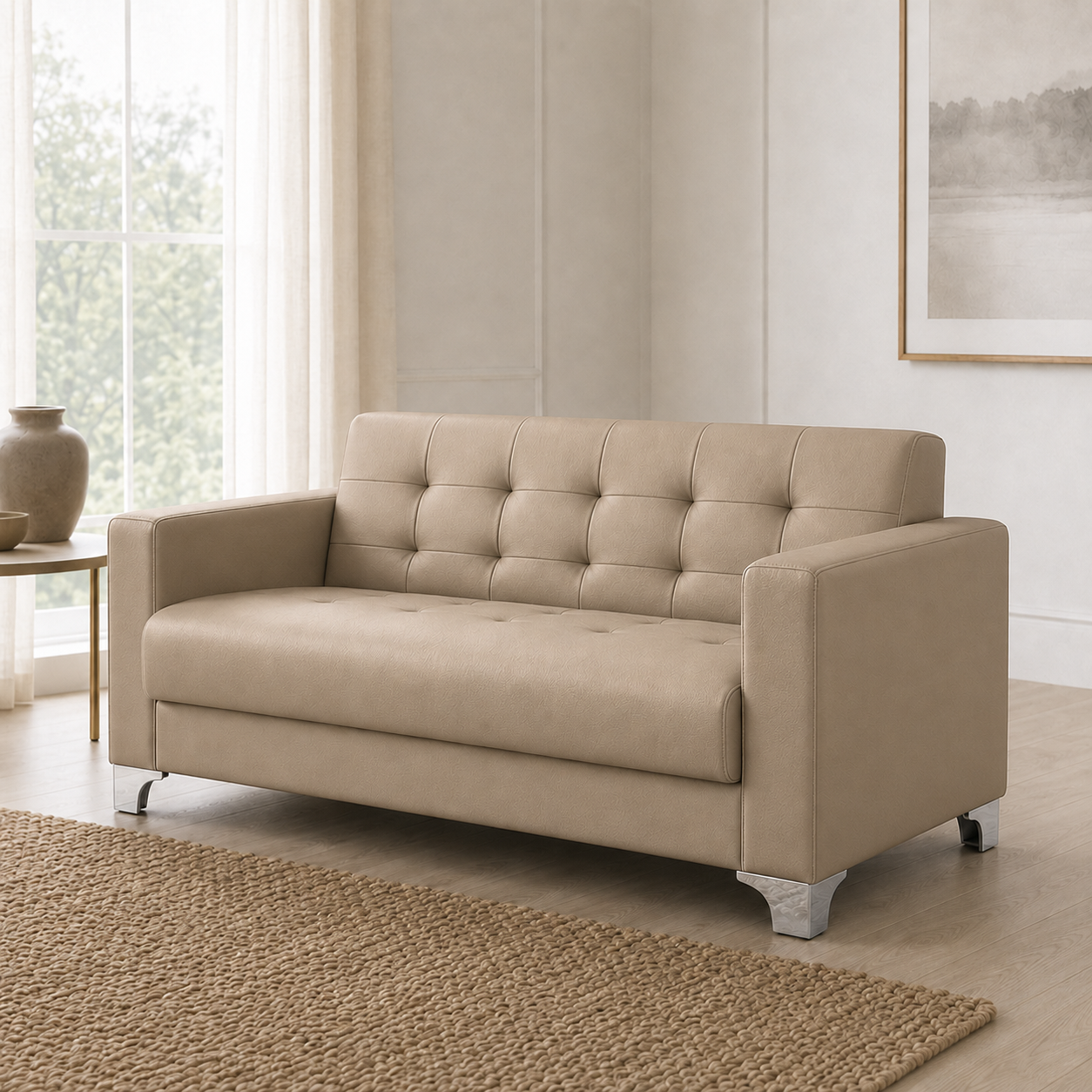 Nest 3+2+1 Sofa Set, 2 seater, beige, detail view