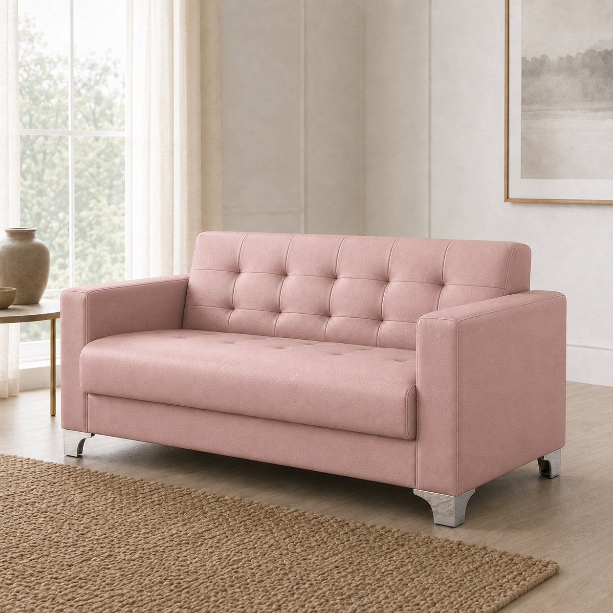 Nest 3+2+1 Sofa Set, 2 seater, pink, detail view