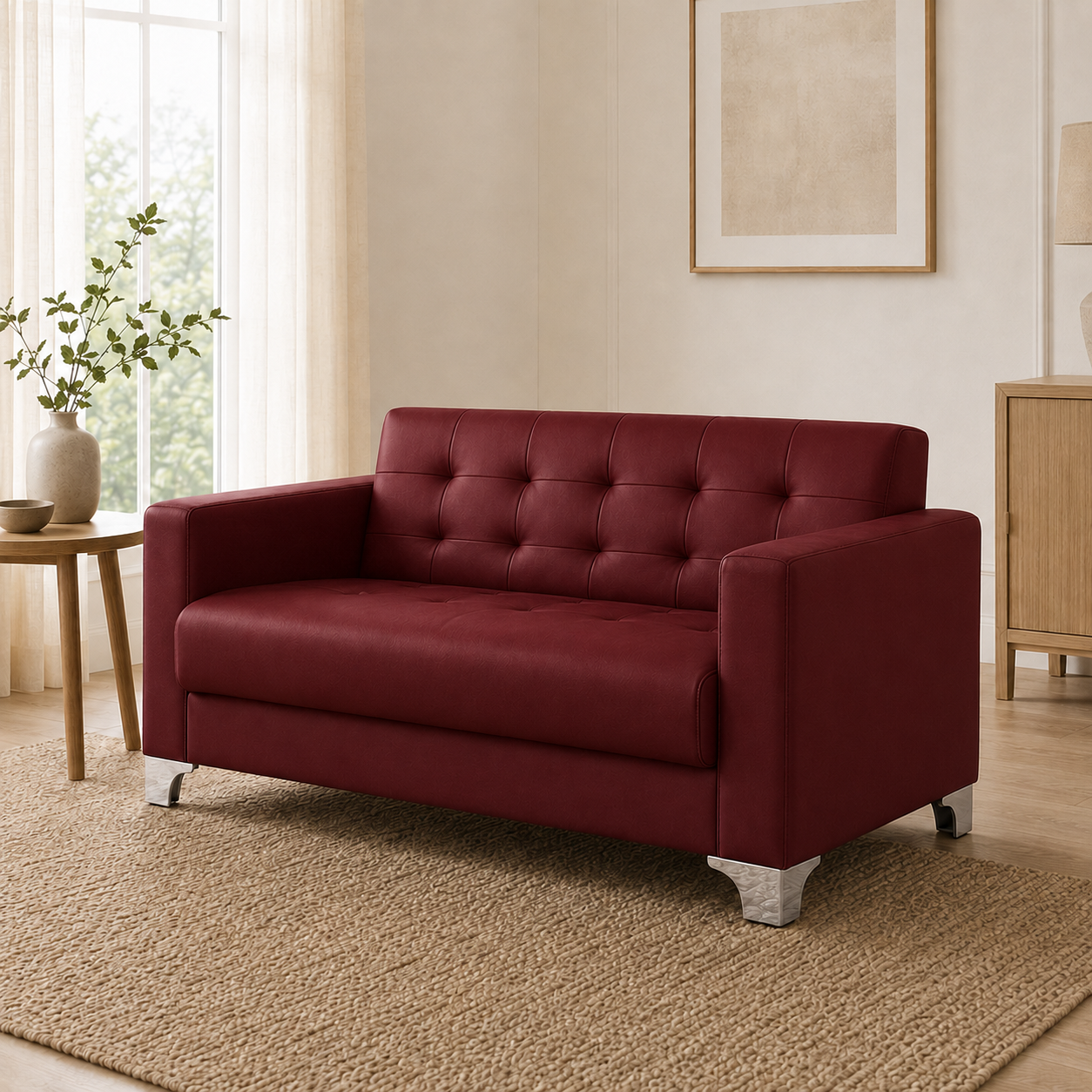 Nest 3+2+1 Sofa Set, 2 seater, red, room view