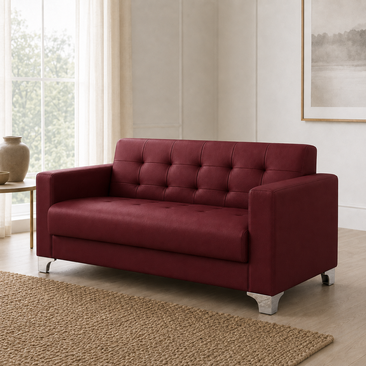 Nest 3+2+1 Sofa Set, 2 seater, red, detail view