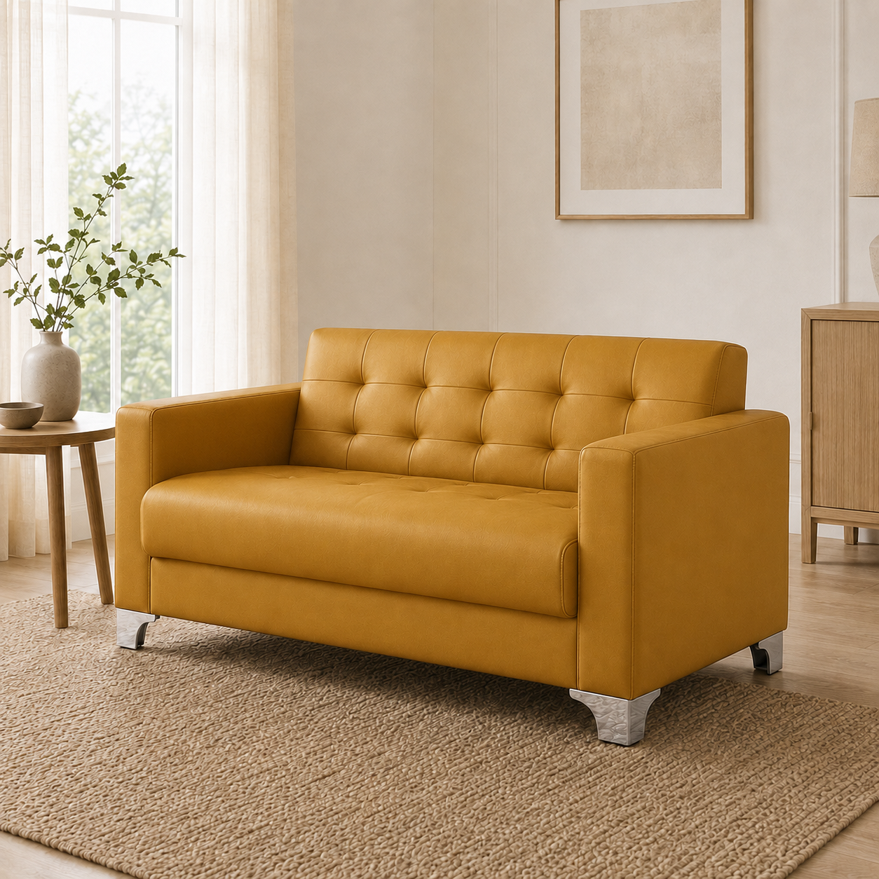 Nest 3+2+1 Sofa Set, 2 seater, yellow, room view