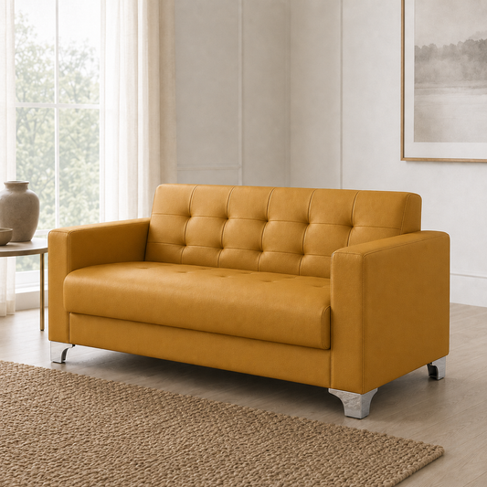 Nest 3+2+1 Sofa Set, 2 seater, yellow, detail view