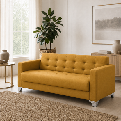 Nest 3+2+1 Sofa Set, 3 seater, yellow, room view