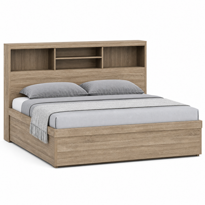 Nico - Bed, complete front three-quarter studio bed view