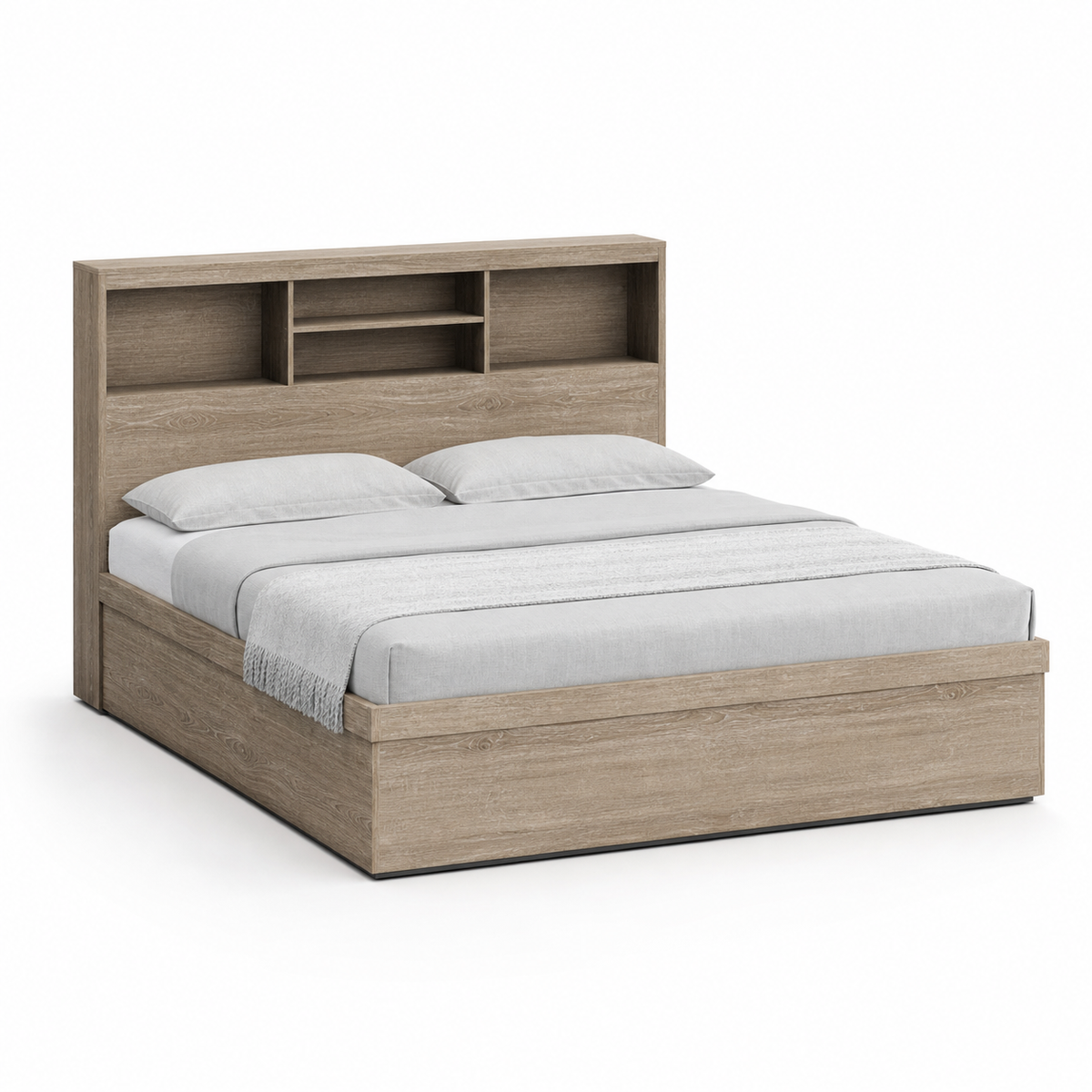 Nico - Bed, complete long-side studio bed view