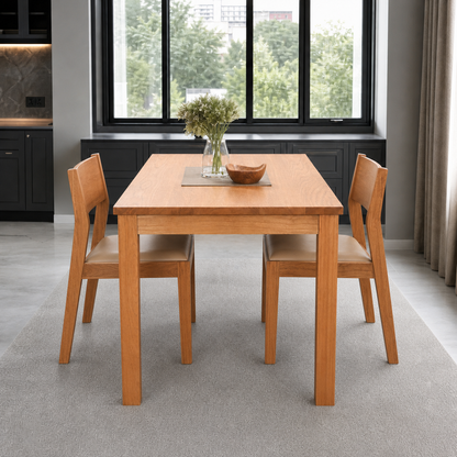 Nila - Wooden Top Dining Table, clearly different end-on dining-room view
