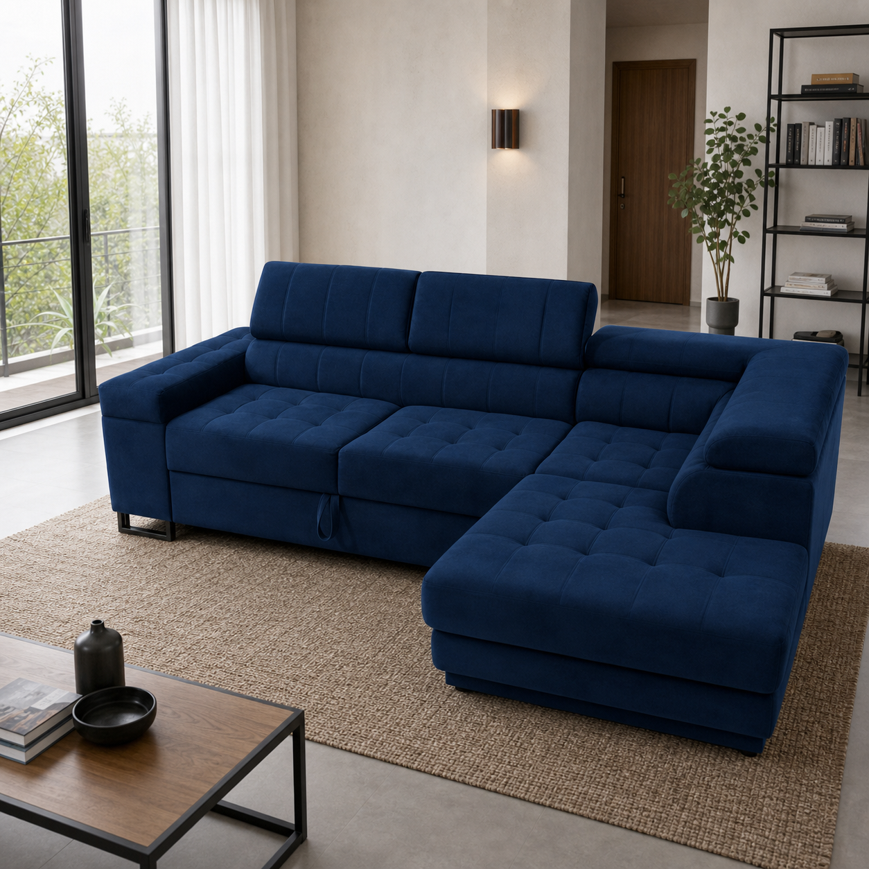 Niora - Sofa bed, fully closed sofa view in the identical living room