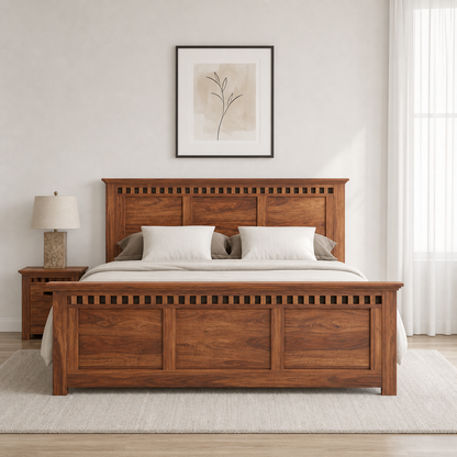 Noam - Bed, complete straight-on bed view