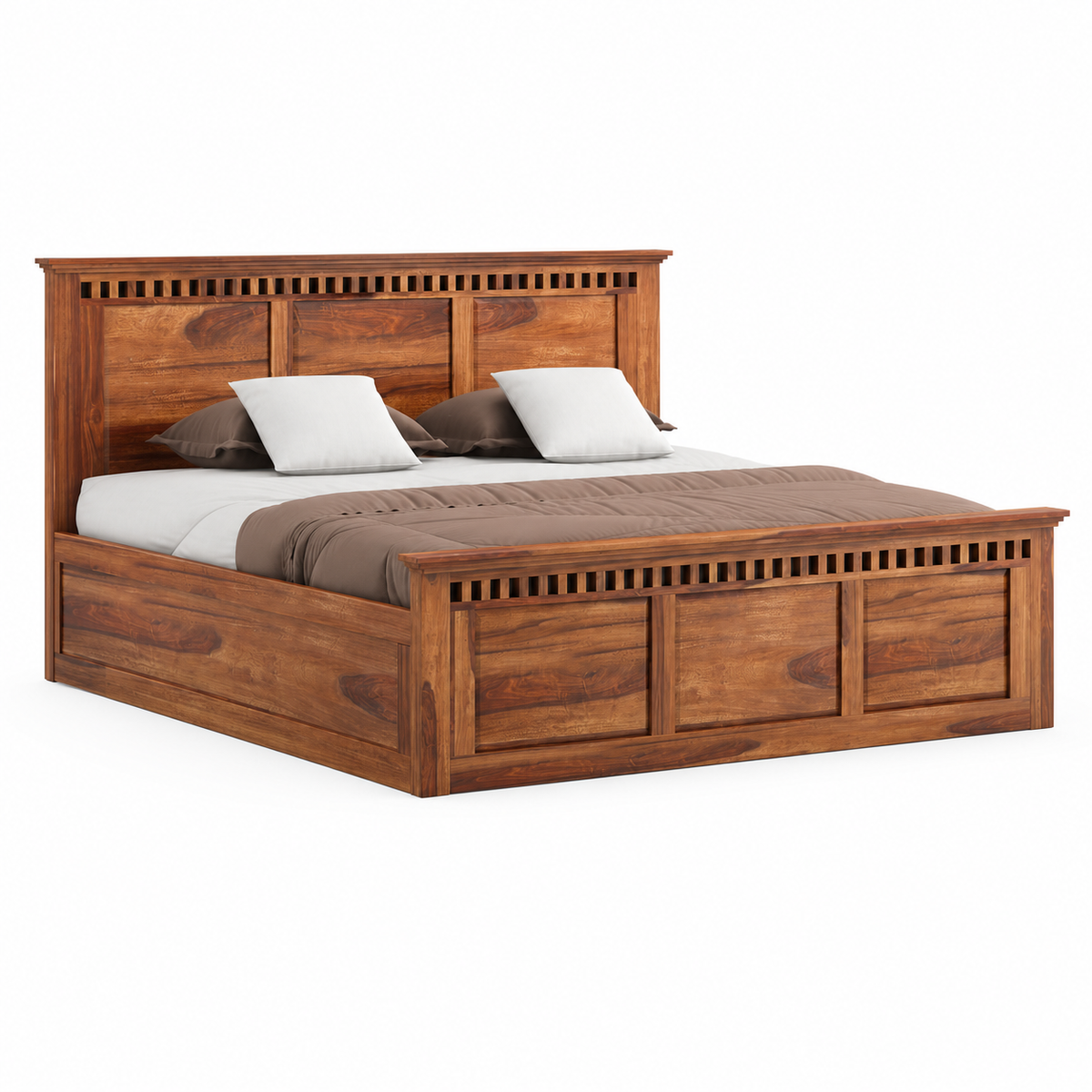 Noam - Bed, complete long-side studio bed view