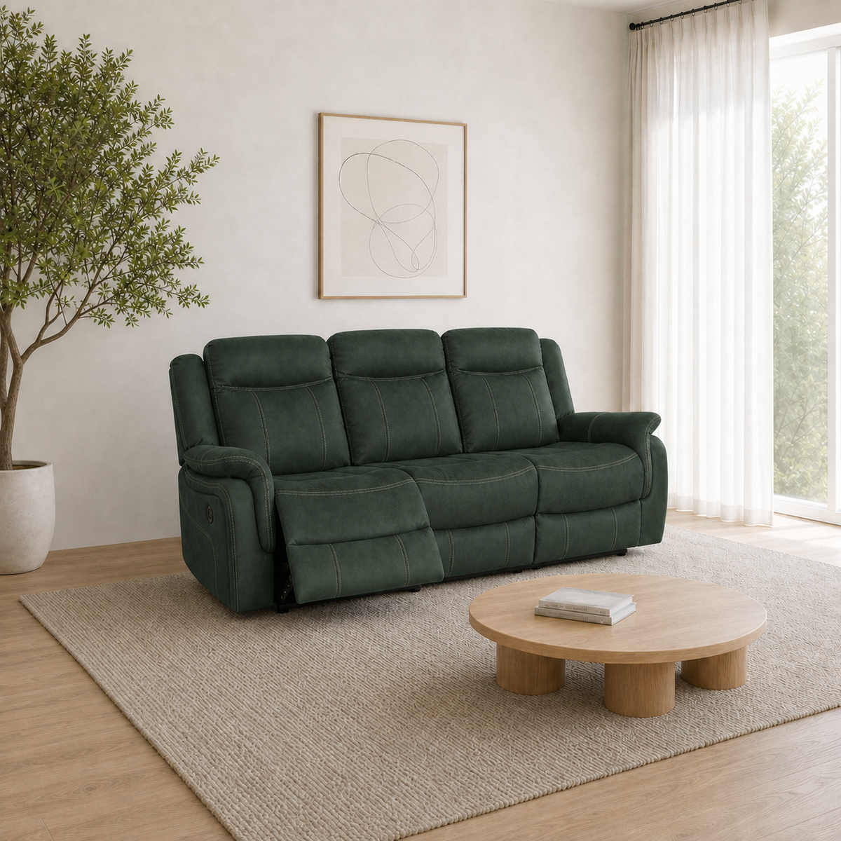 Nomad Recliner 3 seater green 01 main