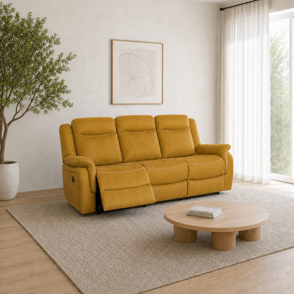 Nomad Recliner 3 seater yellow 01 main