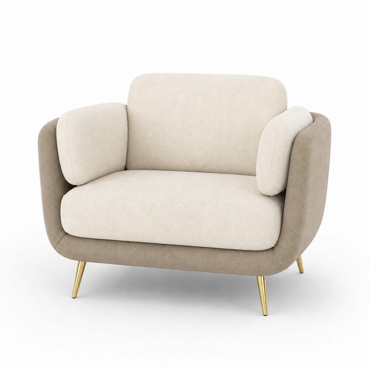 Nook 3+2+1 Sofa Set, 1 seater, beige, studio view