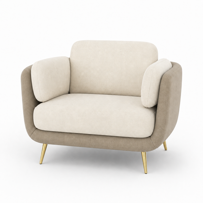 Nook 3+2+1 Sofa Set, 1 seater, beige, studio view