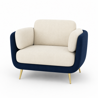 Nook 3+2+1 Sofa Set, 1 seater, blue, studio view