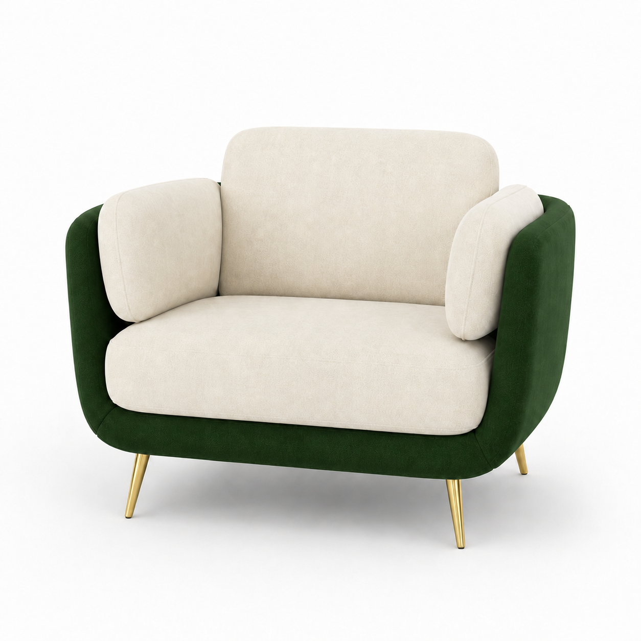 Nook 3+2+1 Sofa Set, 1 seater, green, studio view