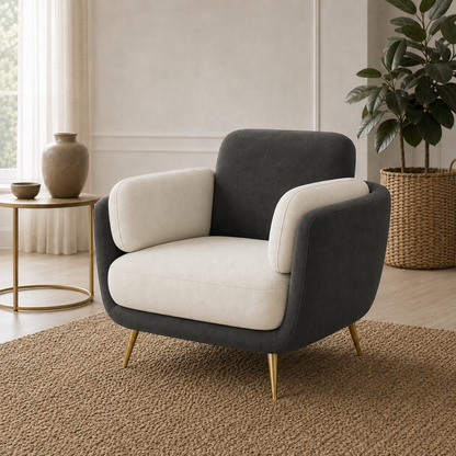Nook 3+2+1 Sofa Set, 1 seater, grey, detail view