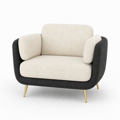 Nook 3+2+1 Sofa Set, 1 seater, grey, studio view