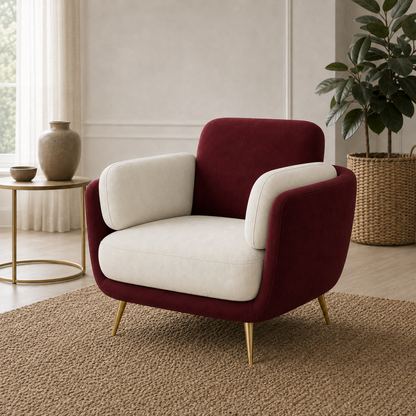 Nook 3+2+1 Sofa Set, 1 seater, red, detail view