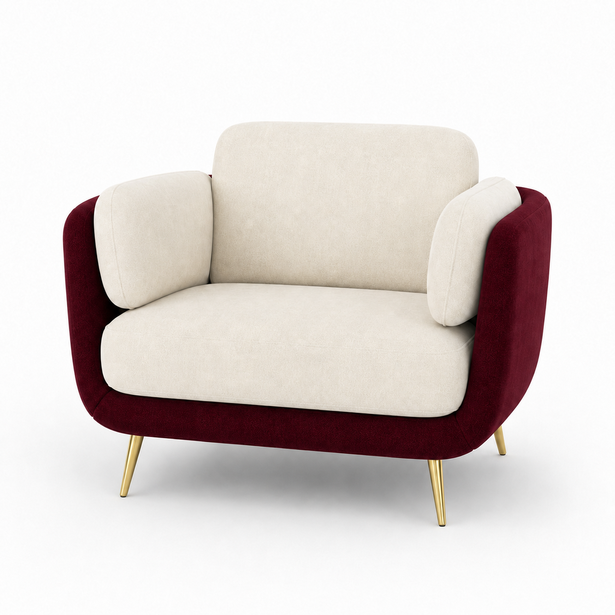 Nook 3+2+1 Sofa Set, 1 seater, red, studio view