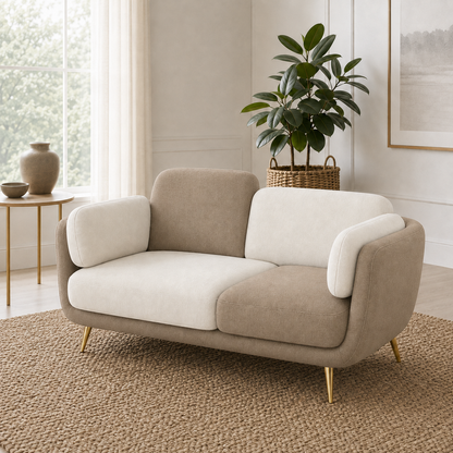 Nook 3+2+1 Sofa Set, 2 seater, beige, detail view