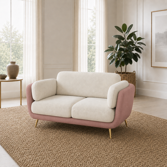 Nook 3+2+1 Sofa Set, 2 seater, pink, room view