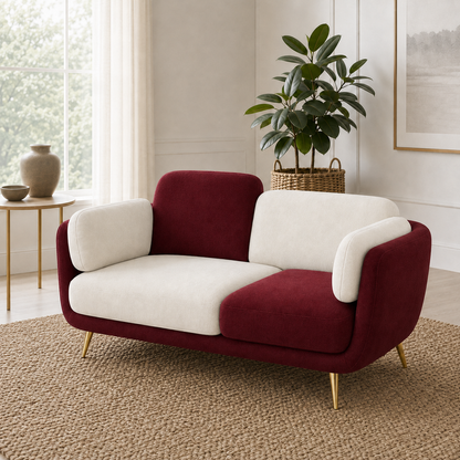 Nook 3+2+1 Sofa Set, 2 seater, red, detail view