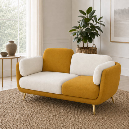 Nook 3+2+1 Sofa Set, 2 seater, yellow, detail view