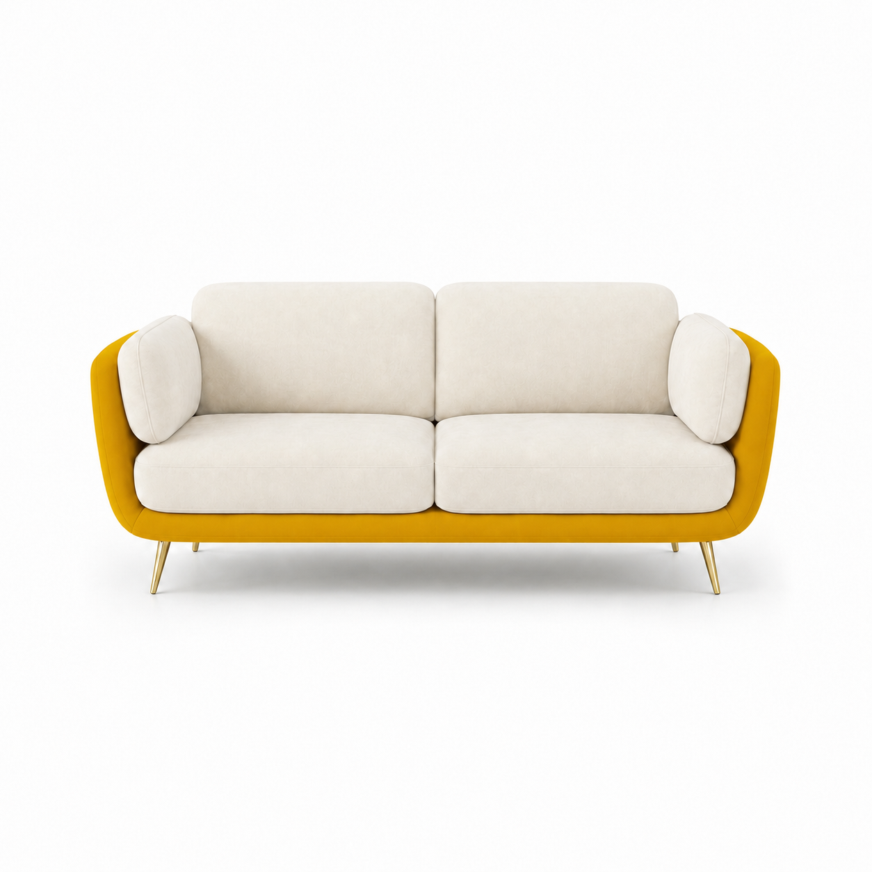 Nook 3+2+1 Sofa Set, 2 seater, yellow, studio view