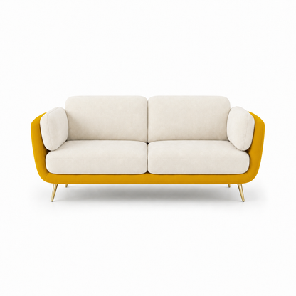 Nook 3+2+1 Sofa Set, 2 seater, yellow, studio view