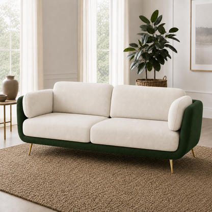 Nook 3+2+1 Sofa Set, 3 seater, green, detail view