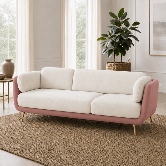Nook 3+2+1 Sofa Set, 3 seater, pink, room view