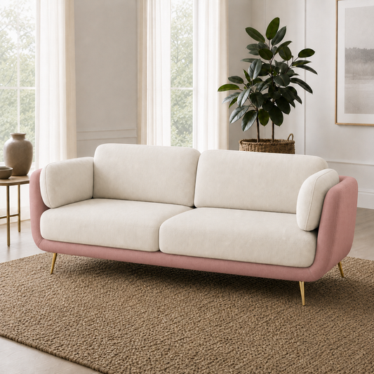 Nook 3+2+1 Sofa Set, 3 seater, pink, detail view