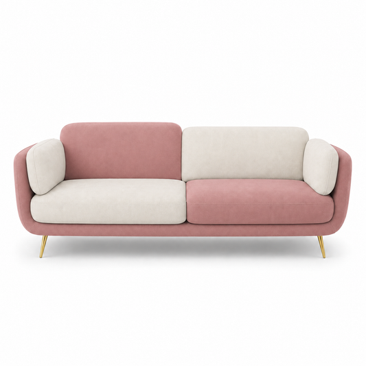 Nook 3+2+1 Sofa Set, 3 seater, pink, studio view