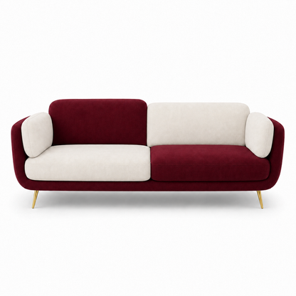 Nook 3+2+1 Sofa Set, 3 seater, red, studio view