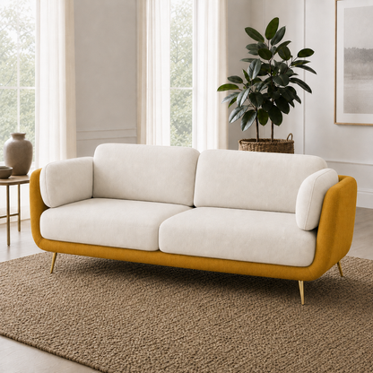 Nook 3+2+1 Sofa Set, 3 seater, yellow, detail view
