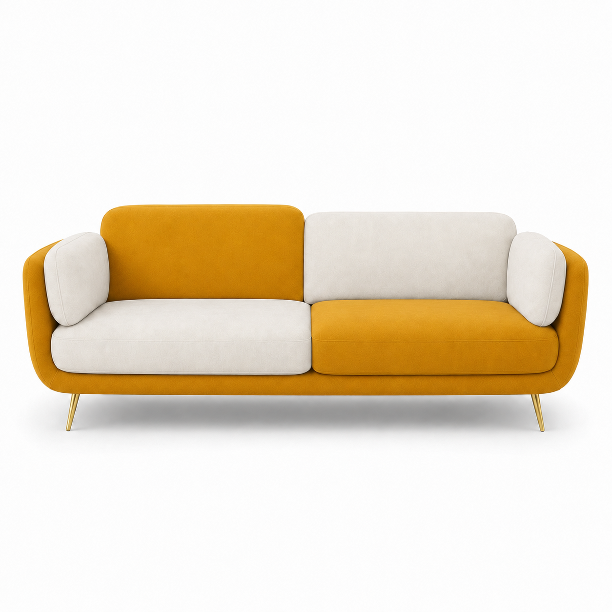 Nook 3+2+1 Sofa Set, 3 seater, yellow, studio view