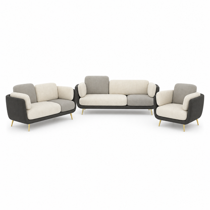Nook - 3+2+1 Sofa Set, complete 3+2+1 sofa set front studio view