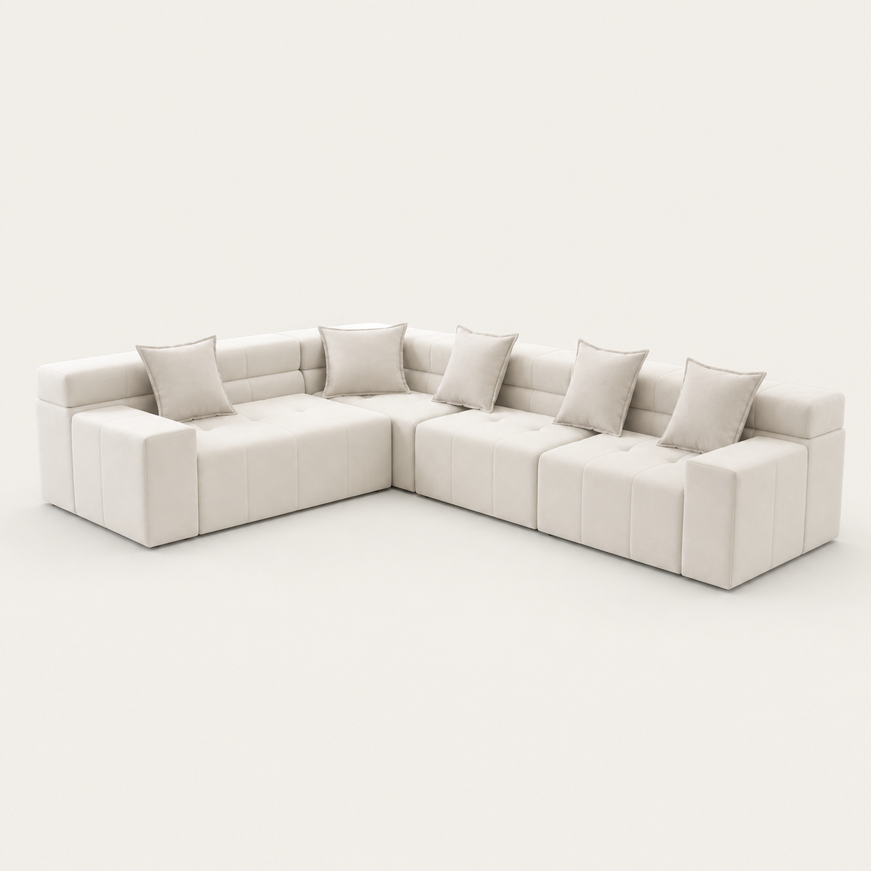 Nova - L shape sectional sofa, complete sectional sofa studio view