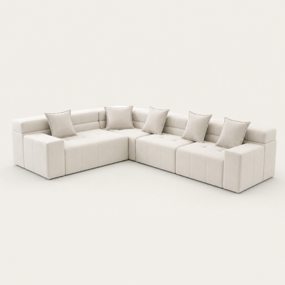 Nova - L shape sectional sofa, complete sectional sofa studio view