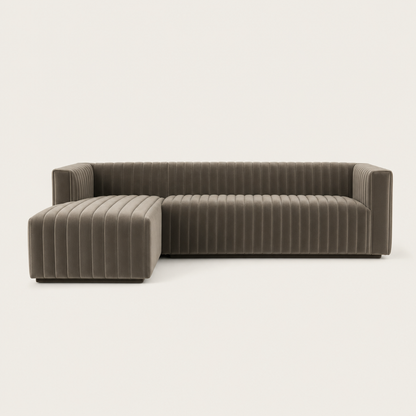 Oasis - L shape sectional sofa, front studio view on neutral background
