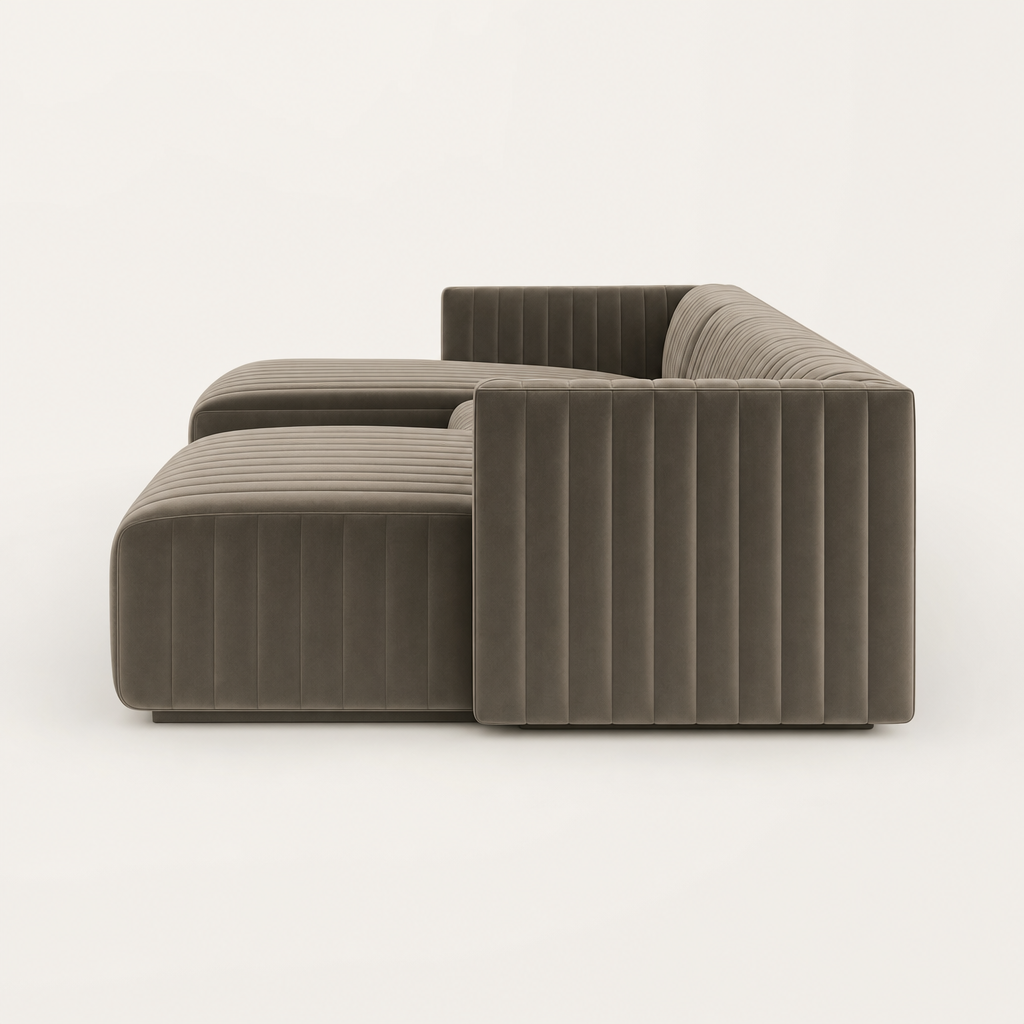 Oasis - L shape sectional sofa, chaise-end profile studio view