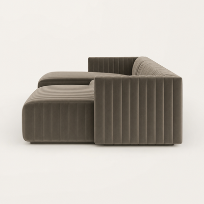 Oasis - L shape sectional sofa, chaise-end profile studio view