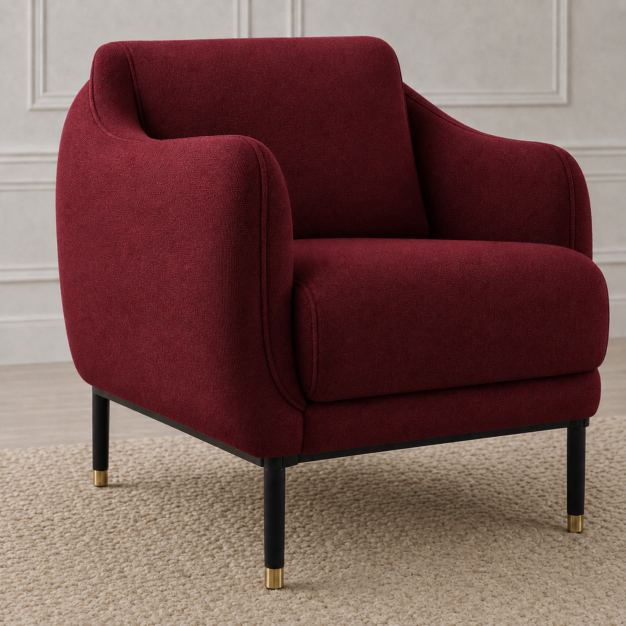 Onyx 3+2+1 Sofa Set, 1 seater, red, detail view