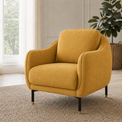 Onyx 3+2+1 Sofa Set, 1 seater, yellow, room view