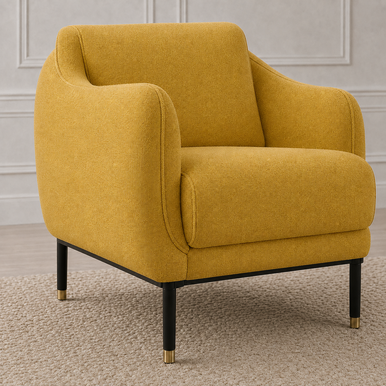 Onyx 3+2+1 Sofa Set, 1 seater, yellow, detail view