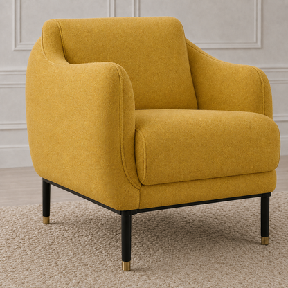 Onyx 3+2+1 Sofa Set, 1 seater, yellow, detail view