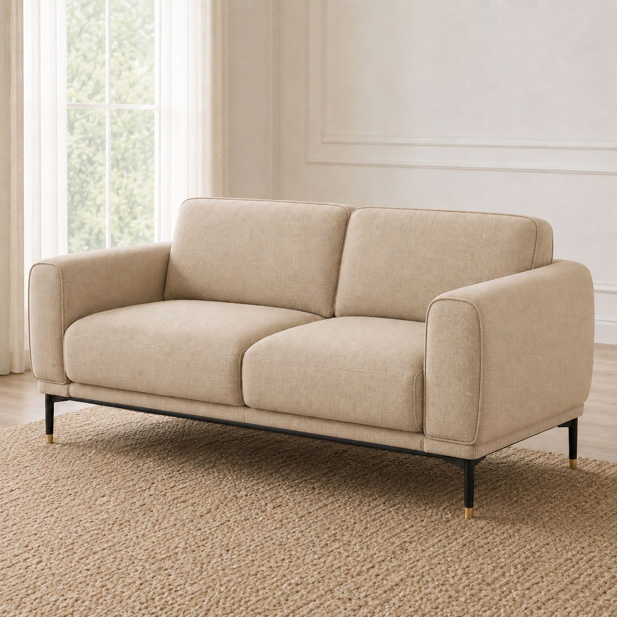 Onyx 3+2+1 Sofa Set, 2 seater, beige, detail view